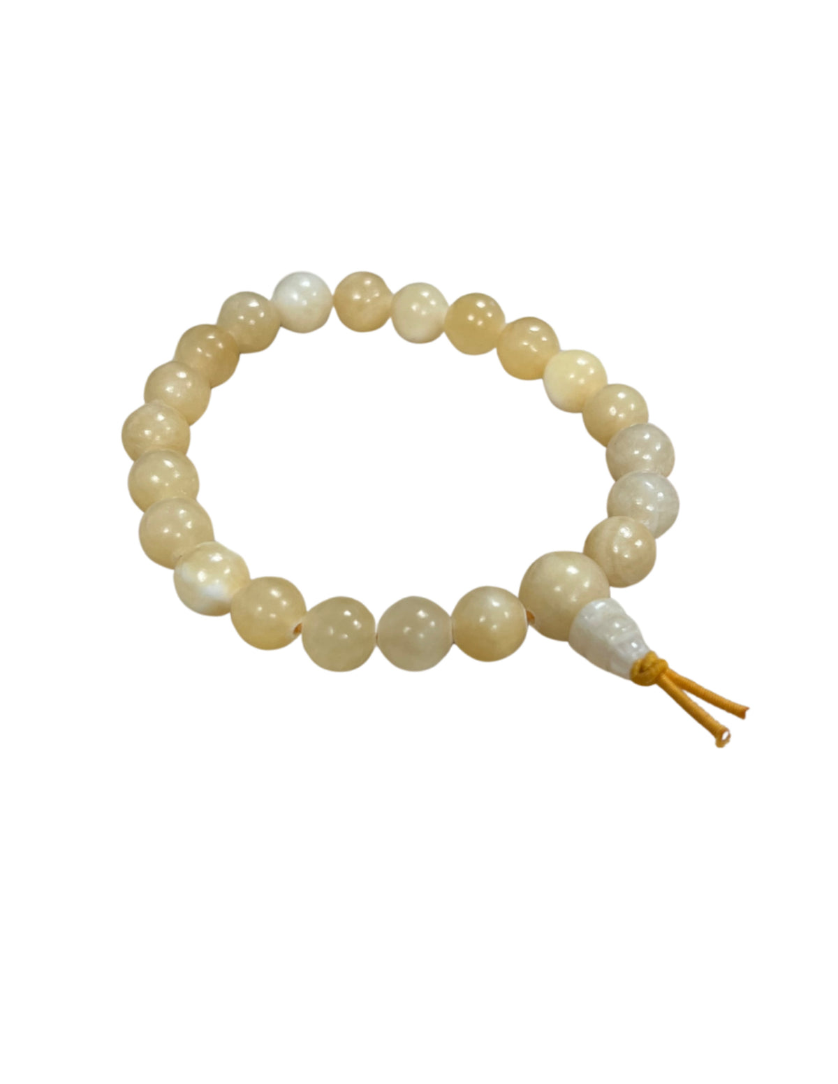 Kalcit armband med pärlor, gul, 8 mm, 18 cm