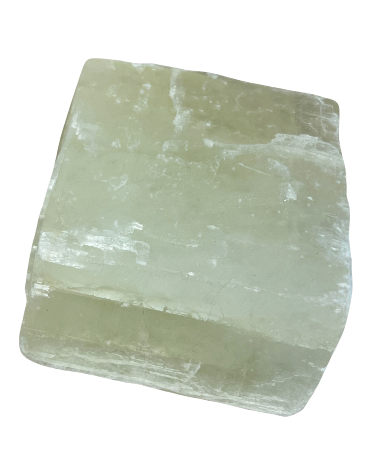 Grön kalcit dubbelspat, rå block, 571 g, nr 1234