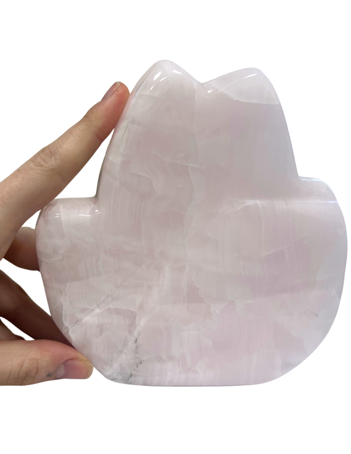 Mangankalcit skulptur, rosa, 15,5 x 15,5 x 2,5 cm, nr 22