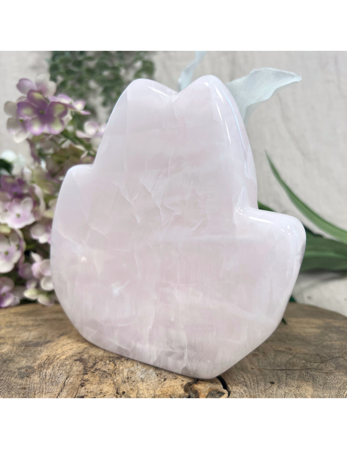 Mangankalcit skulptur, rosa, 15,5 x 15,5 x 2,5 cm, nr 22