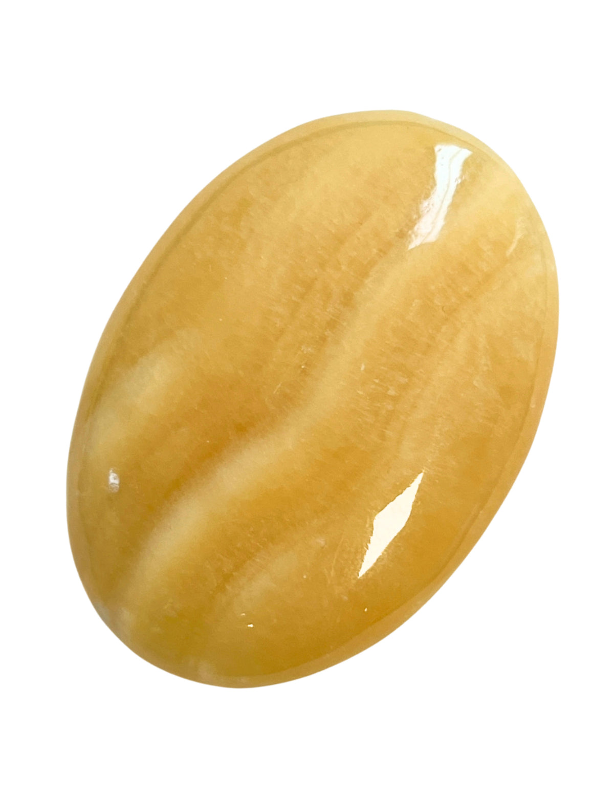 Mangokalcit handsten, gul, 4 till 6 cm, ca 90 g