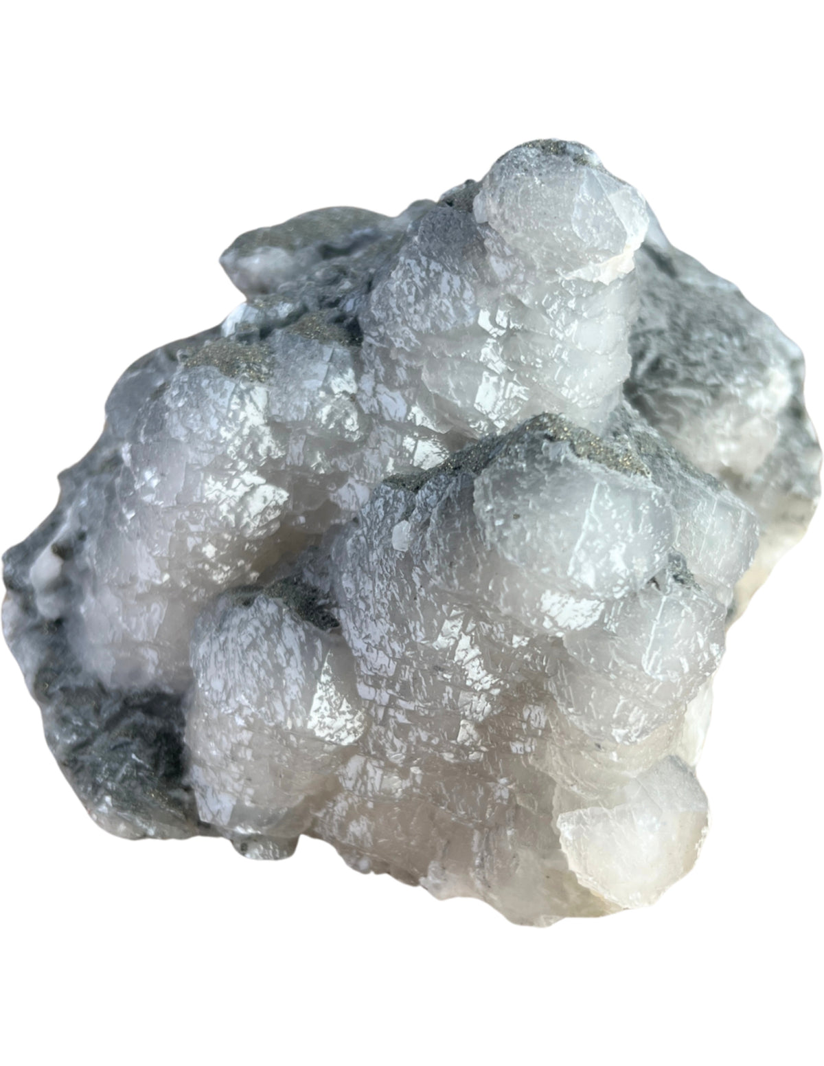 Kalcit med pyrit, rå, 11 cm, nr 02 (385 g)
