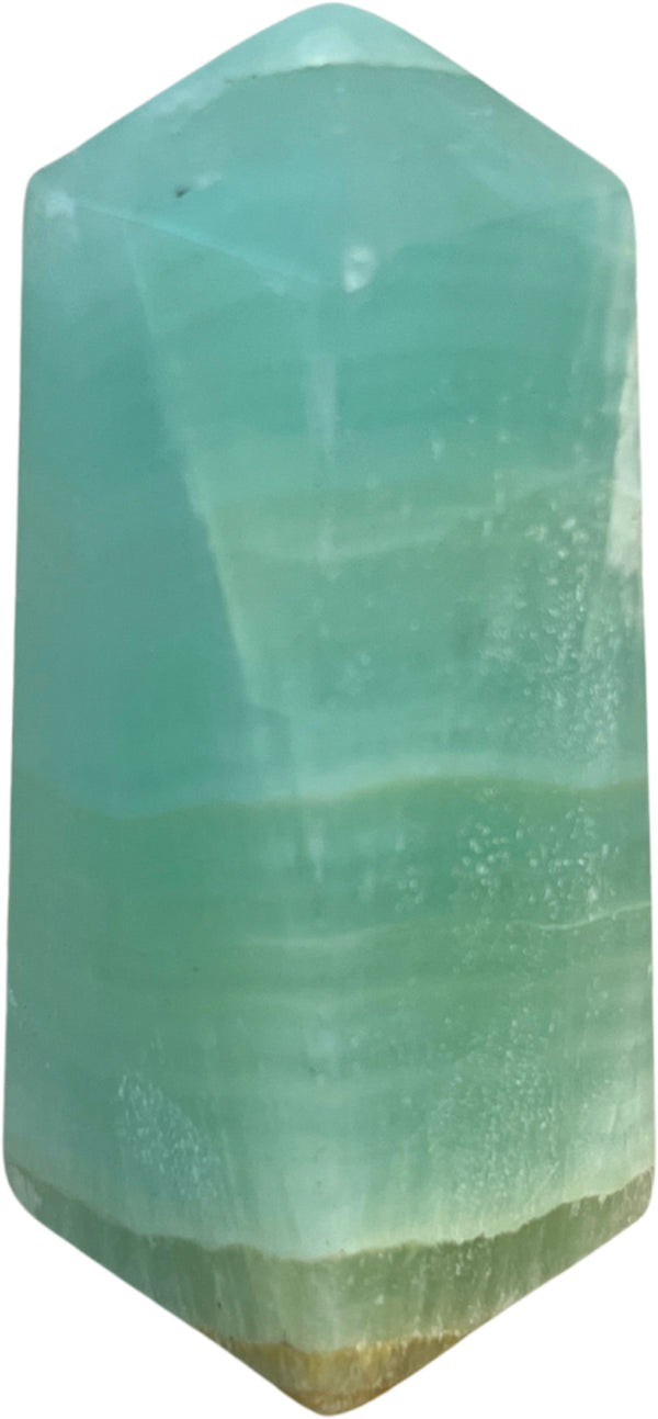 Grön kalcit obelisk, pistagegrön, 10 cm, nr 01