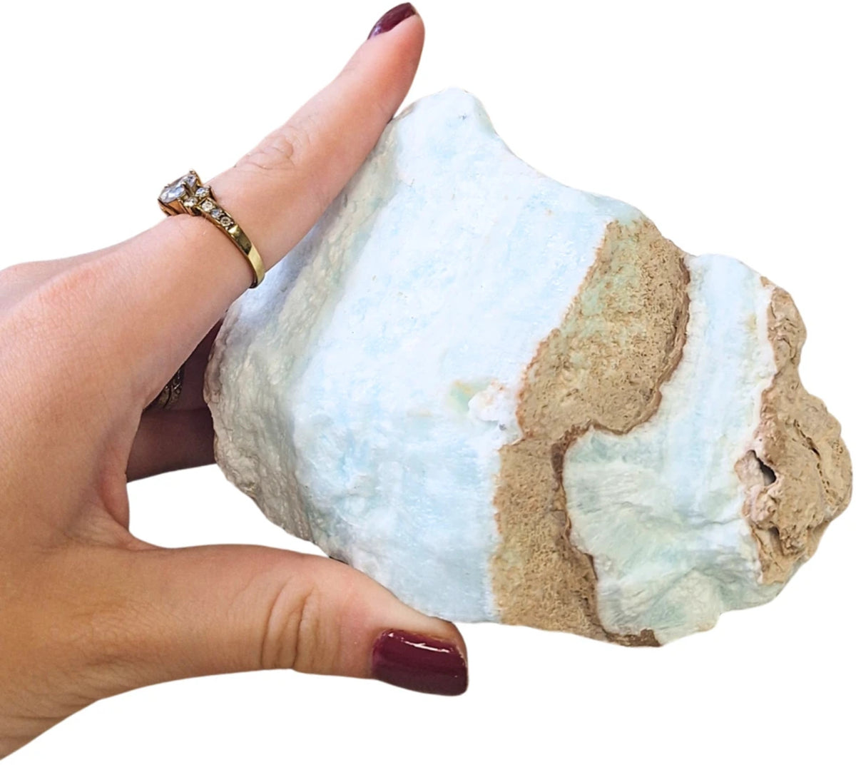 Blå kalcit rå, Caribbean blue, 10,6 cm, nr 08