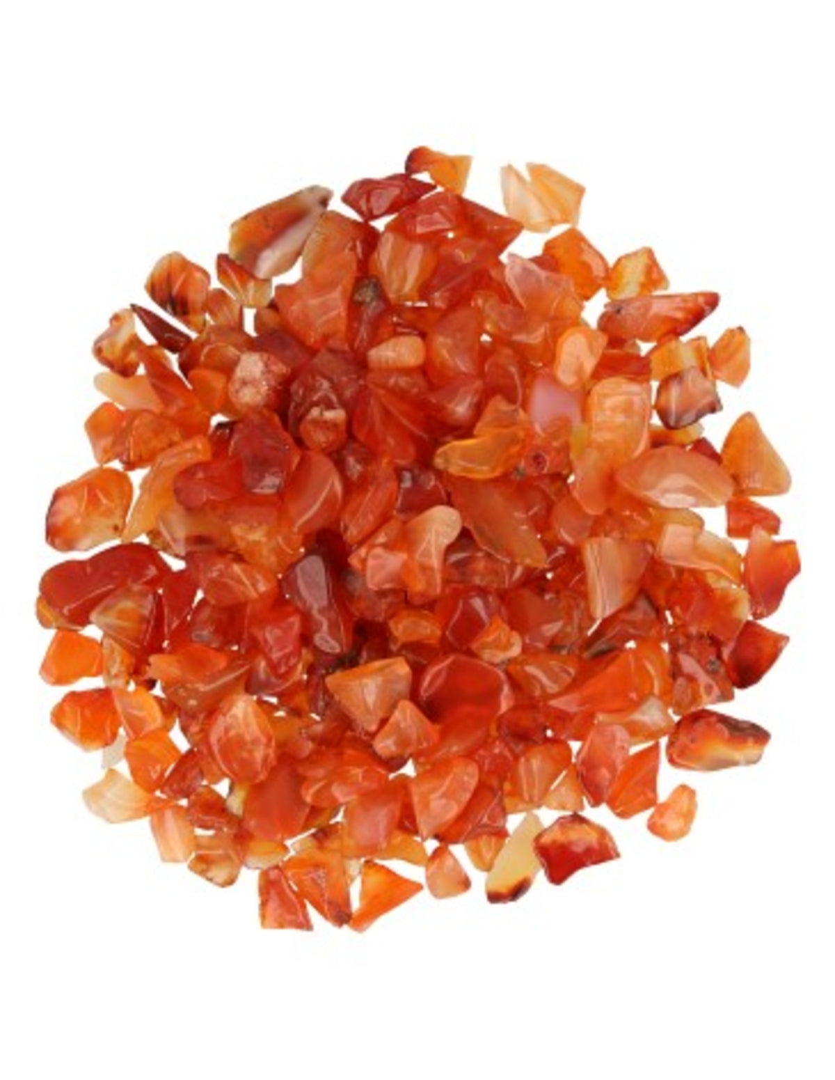 Karneol trumlade stenar, små, 5 till 10 mm, 100 g