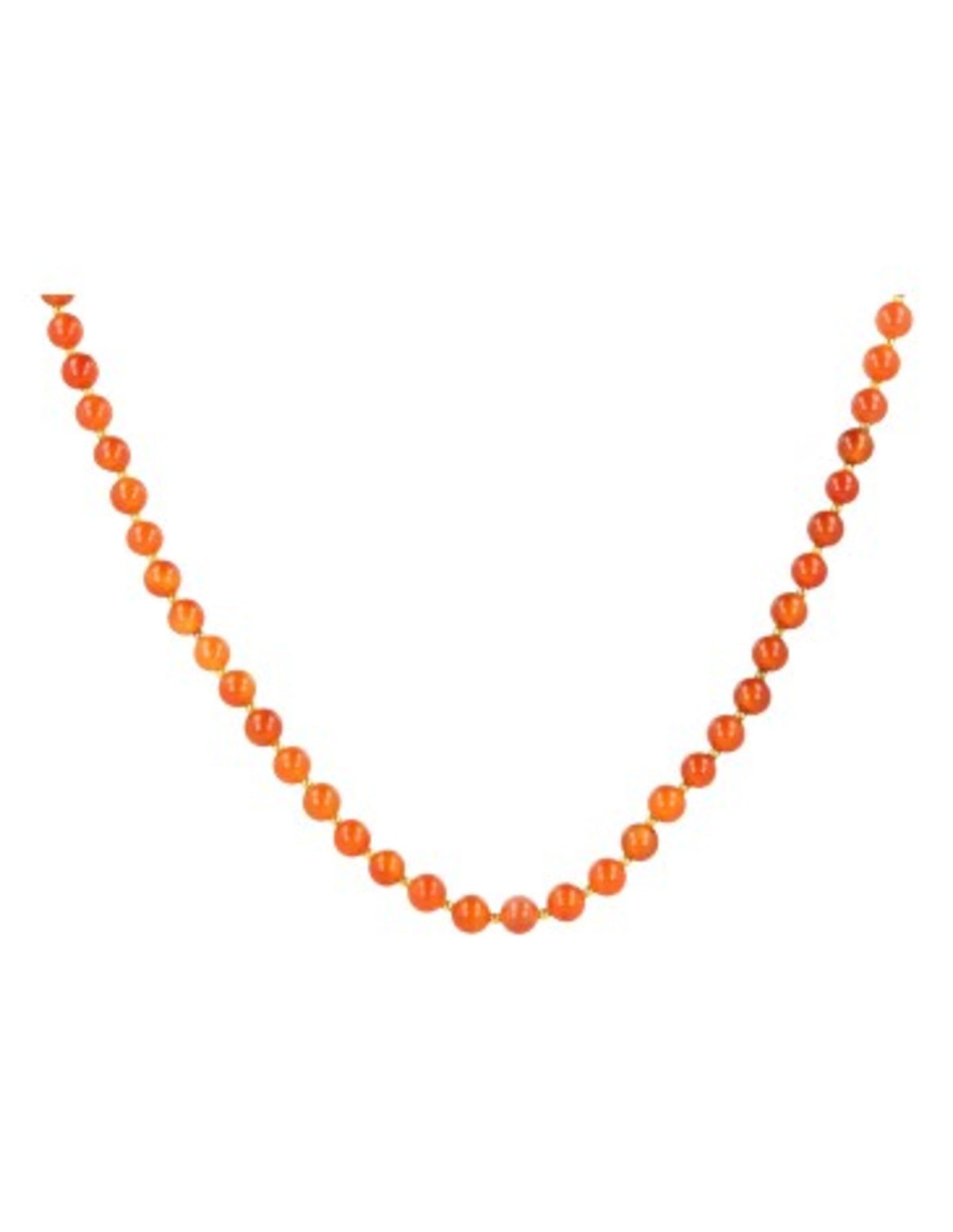 Karneol halsband med svarta glaspärlor, 44 cm, justerbart