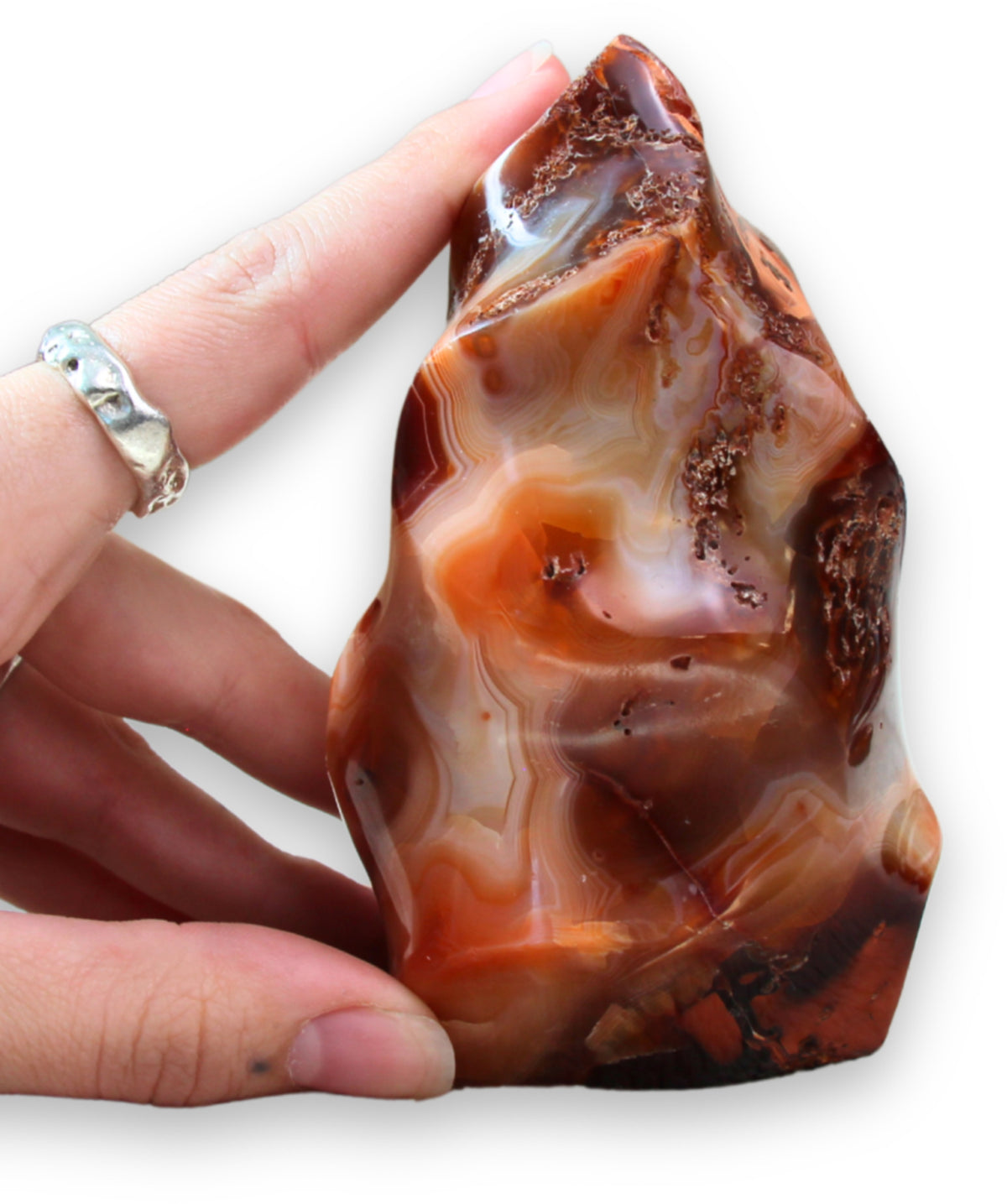 Karneol flamma, feng shui, 11,5 cm, ca 540 g, nr 12