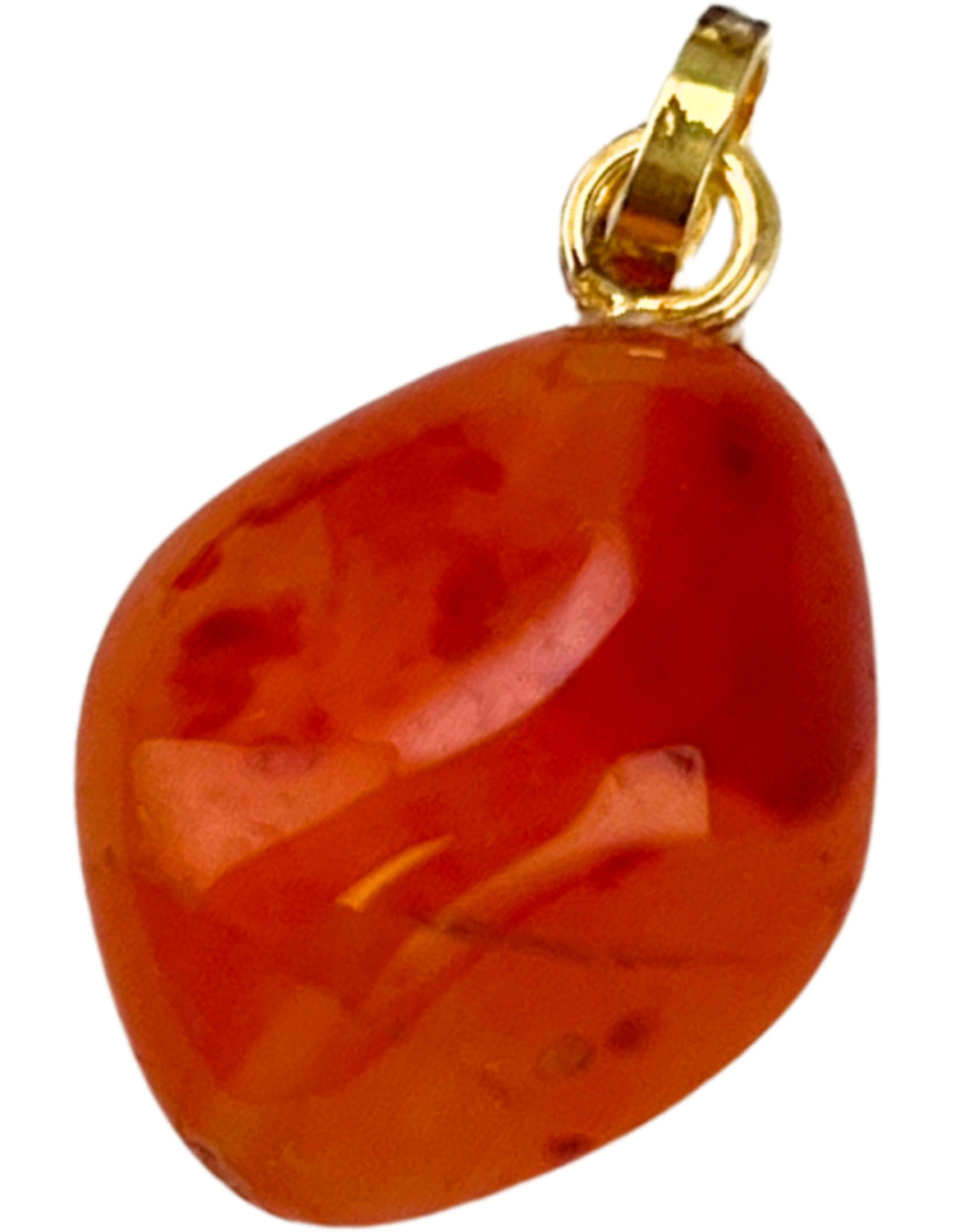Karneol hänge i 925 silver, förgyllt, 1,5 cm