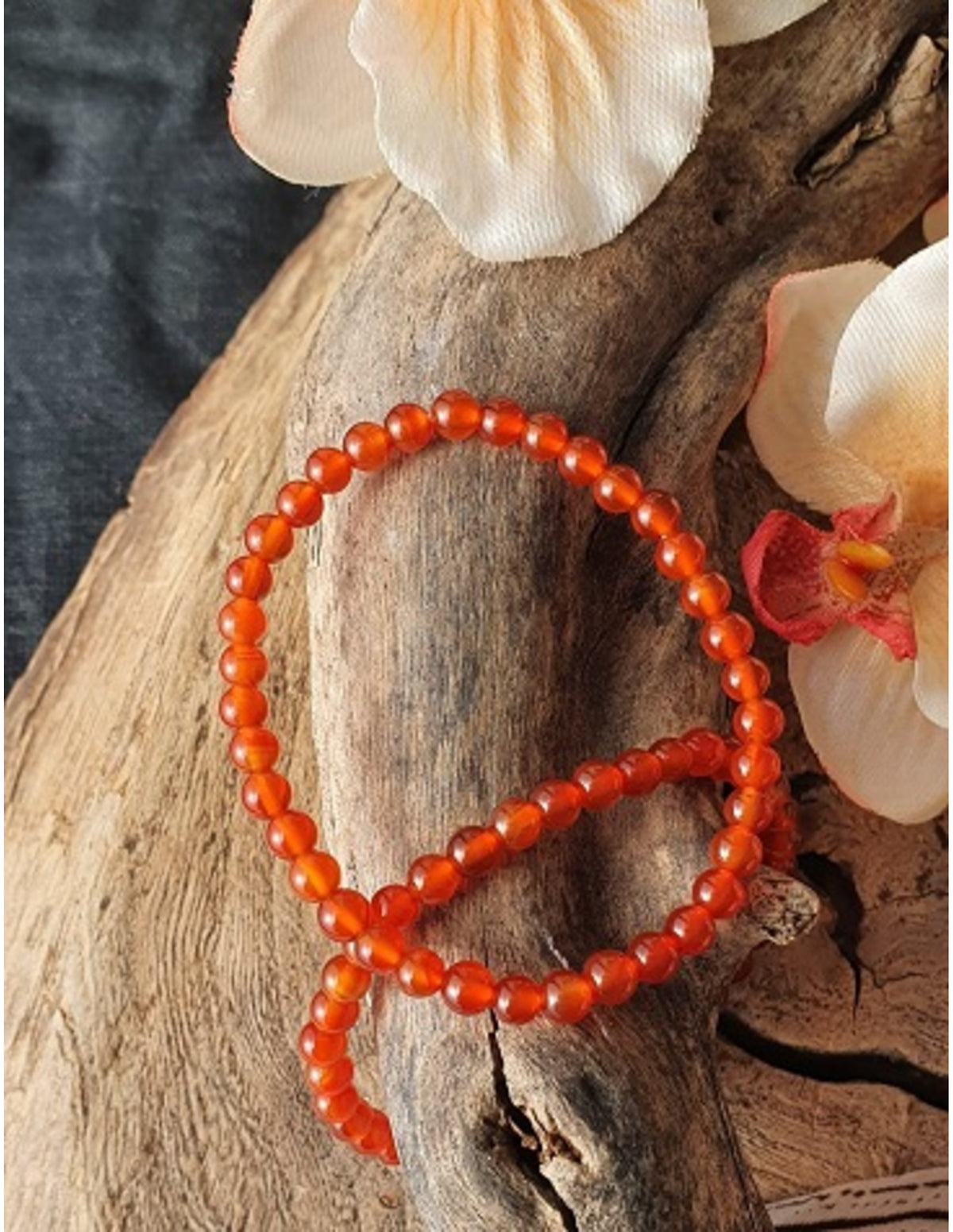 Karneol armband för barn med pärlor, 4 mm, 15 cm