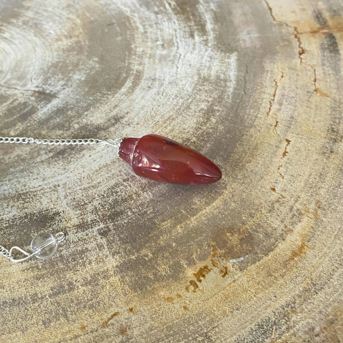 Karneol pendel, droppformad, 30 mm