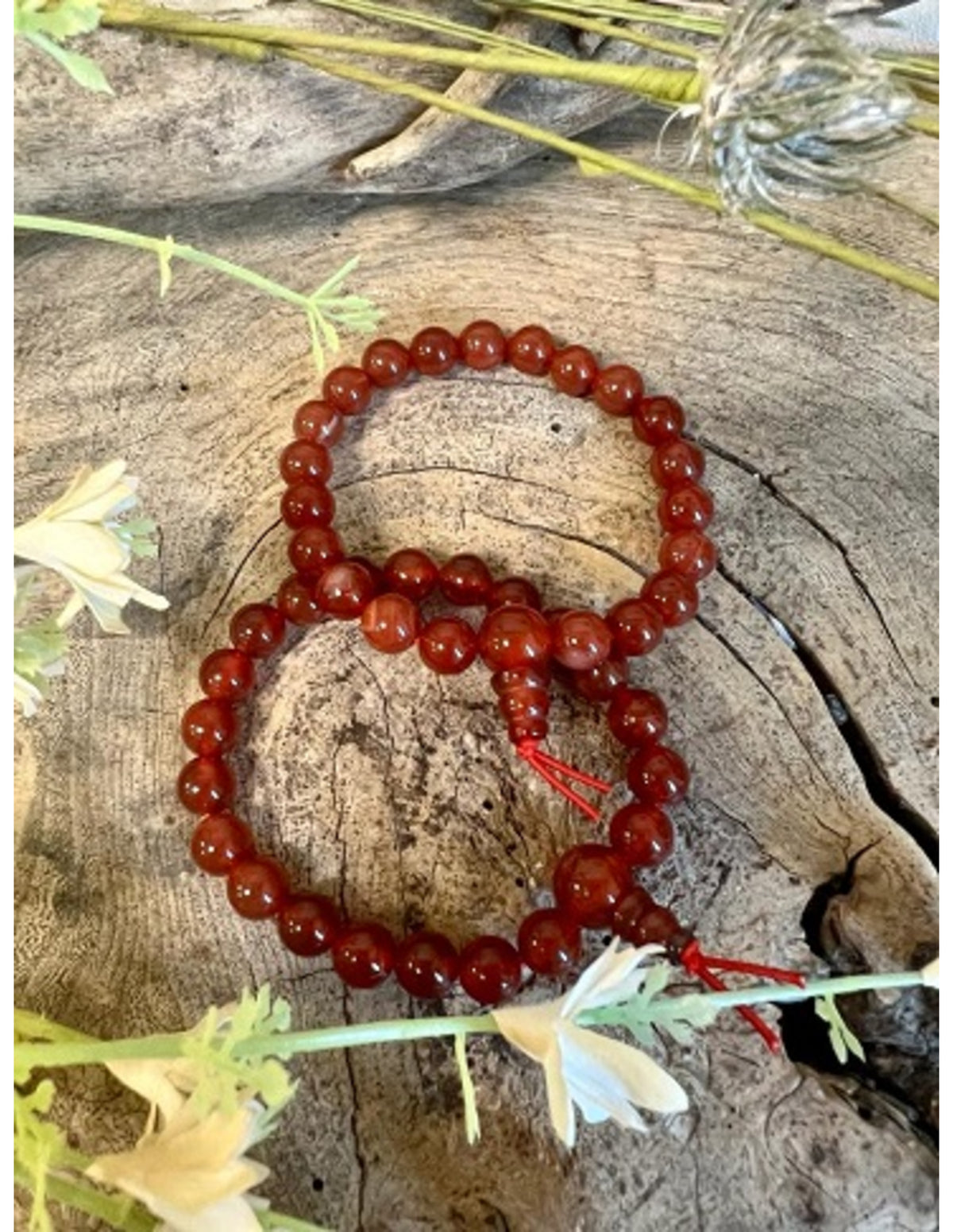 Karneol armband med pärlor, 8 mm, 18 cm