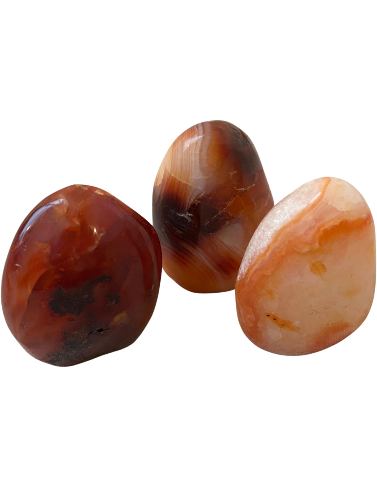 Karneol skulptur, orange, 100 till 150 g, 6 till 10 cm