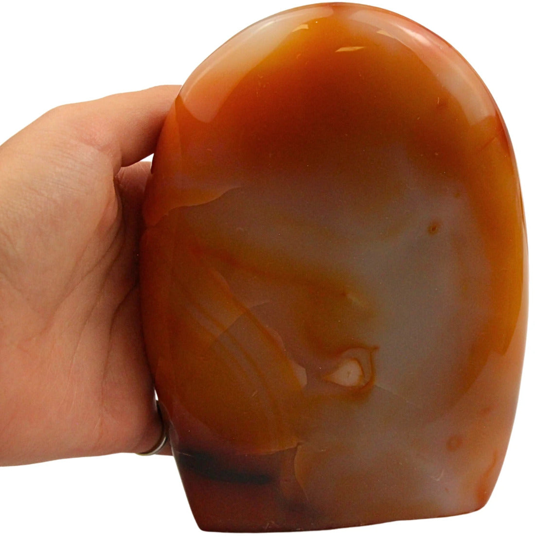 Karneol skulptur, polerad, 14 x 3 x 10 cm, 916 g, nr 35