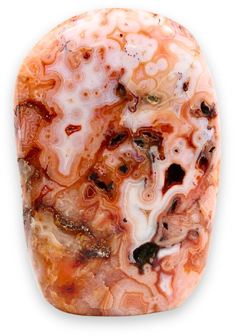 Karneol skulptur, polerad, 13 x 4 x 9 cm, 810 g, nr 36