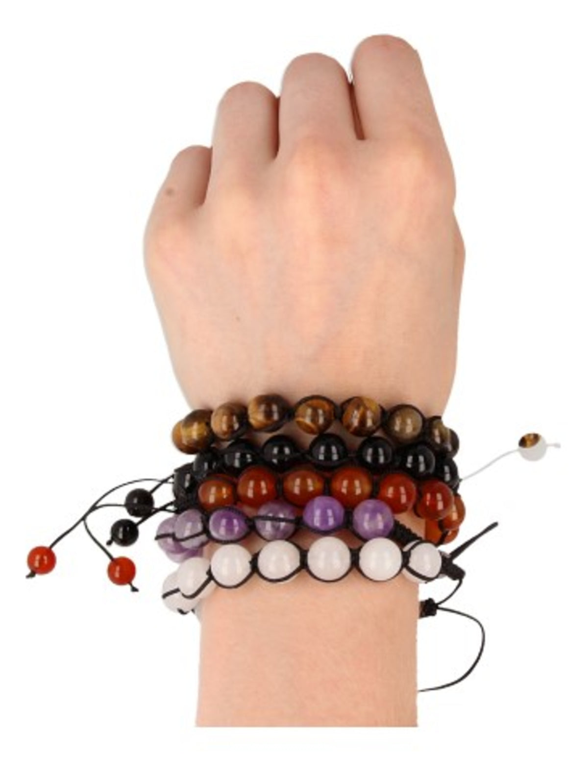 Karneol shamballa armband, 10 mm pärlor, justerbart