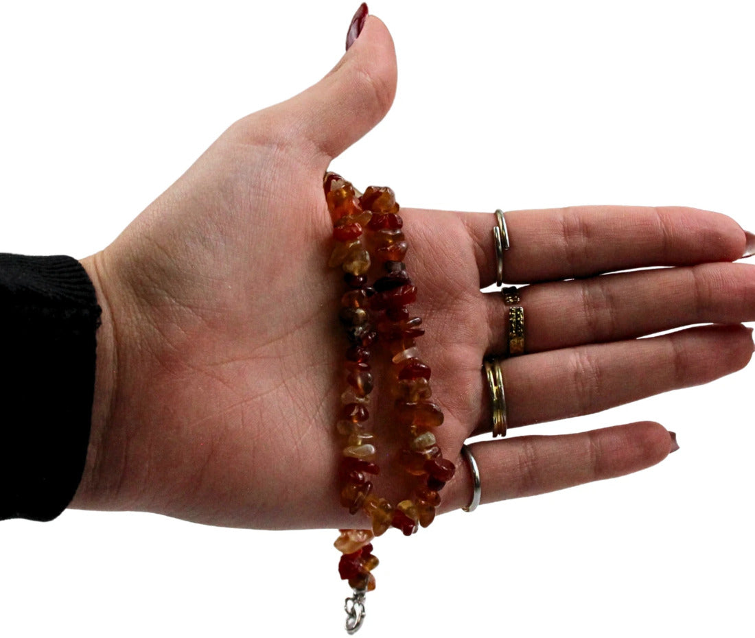 Karneol halsband med splitstenar, 45 cm