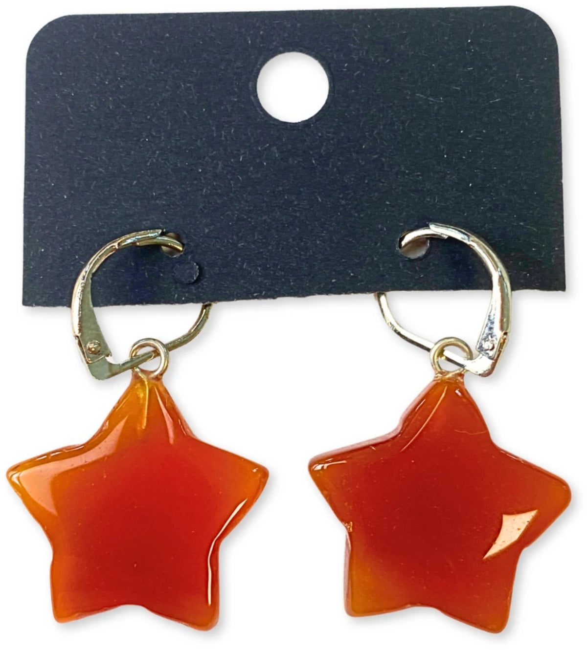 Karneol örhängen, stjärnformade, fashion jewelry