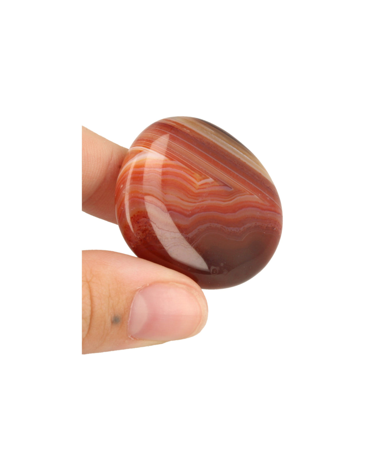 Karneol trumlad ficksten, 3 till 5 cm