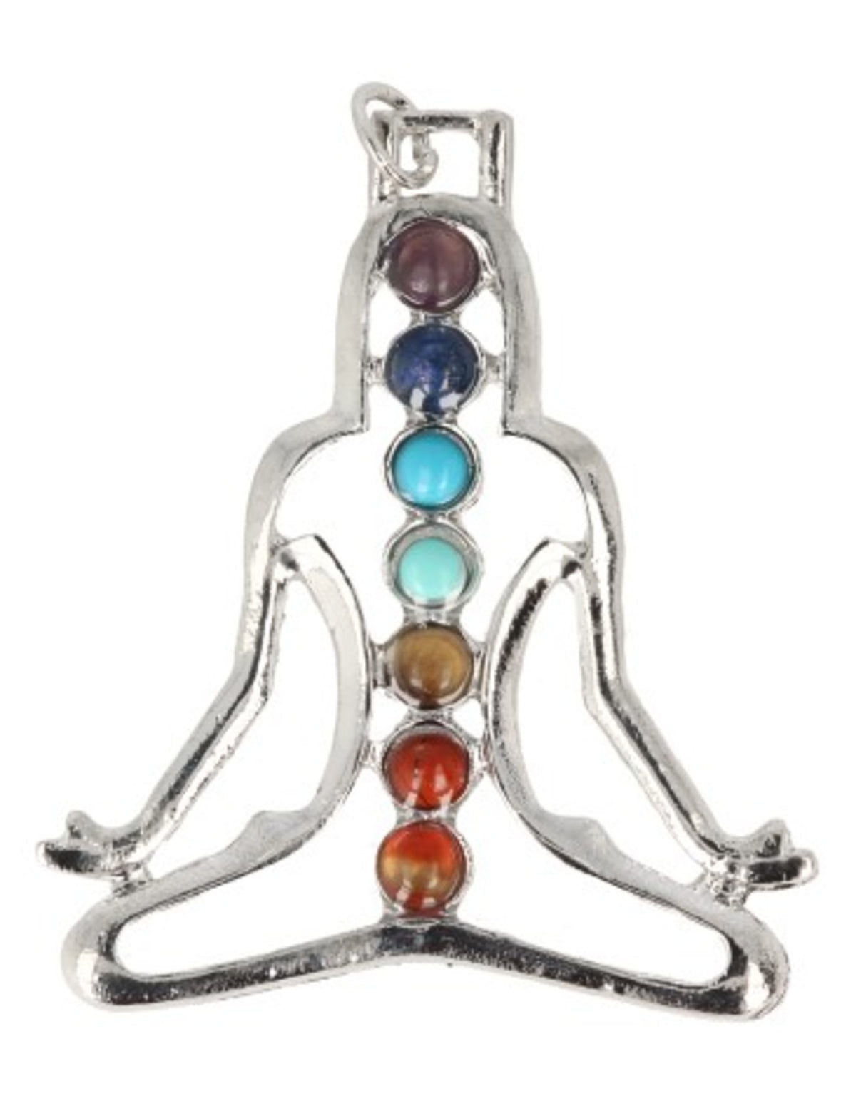 Chakra hänge Buddha med äkta och syntetiska stenar, 47 mm