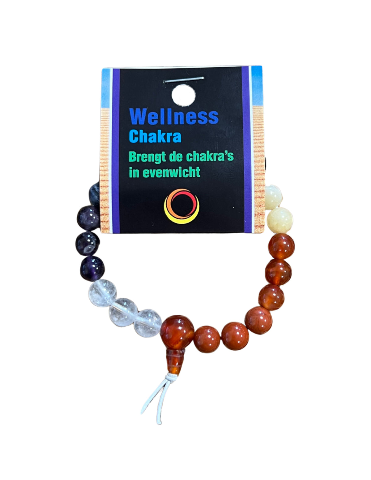 Chakra armband med stenar, pärlor 8 mm, 18 cm, På kort