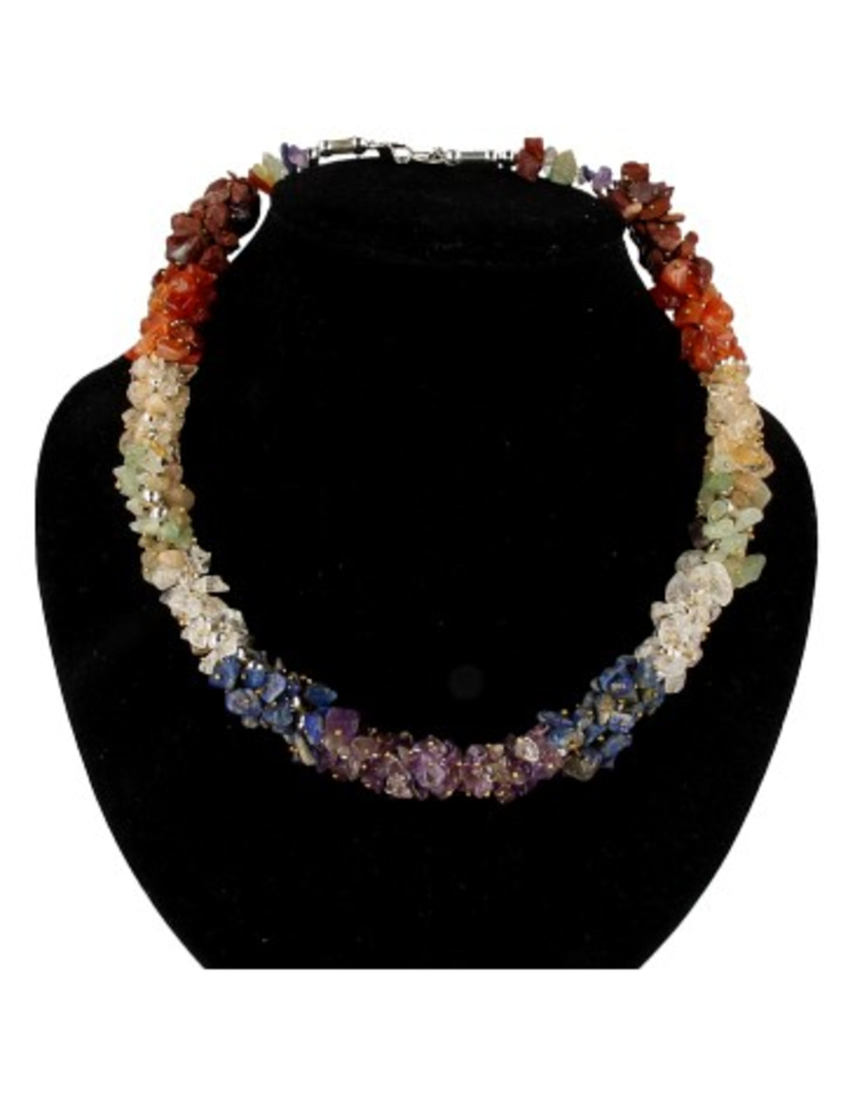 Halsband med chakrastenar, splitstenar, 44 cm