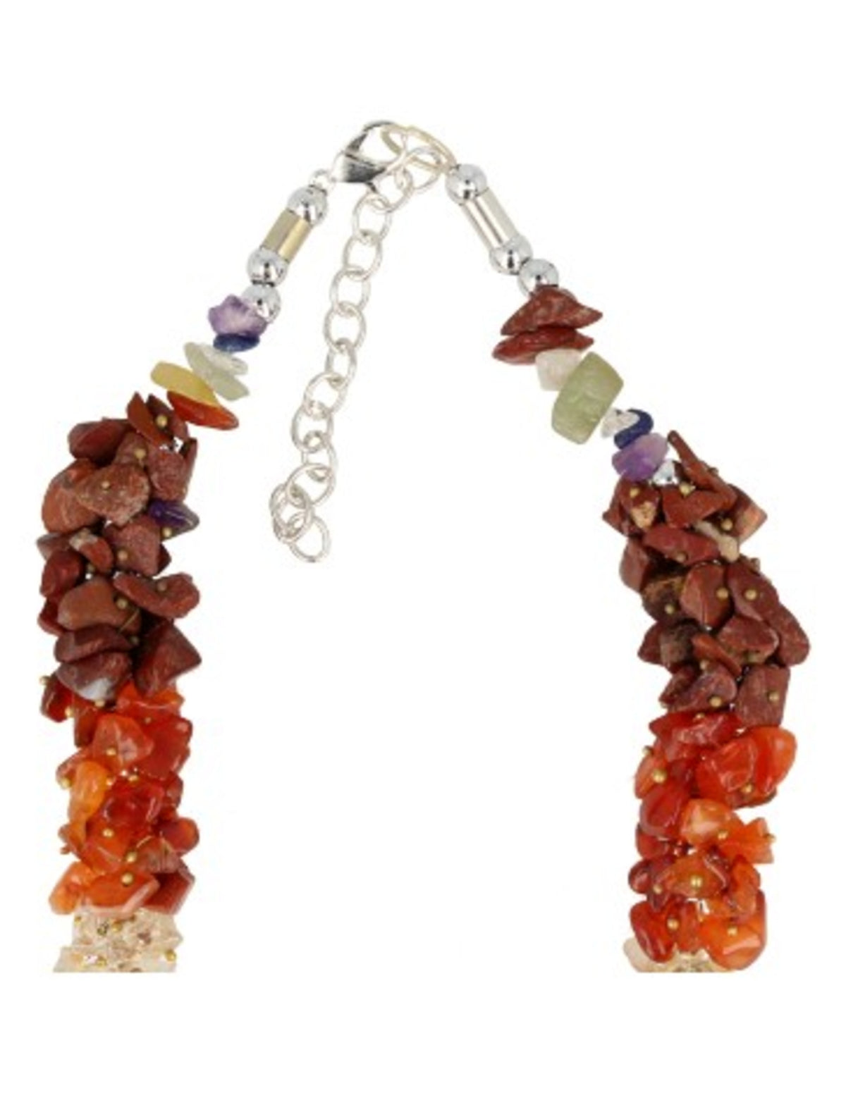 Halsband med chakrastenar, splitstenar, 44 cm