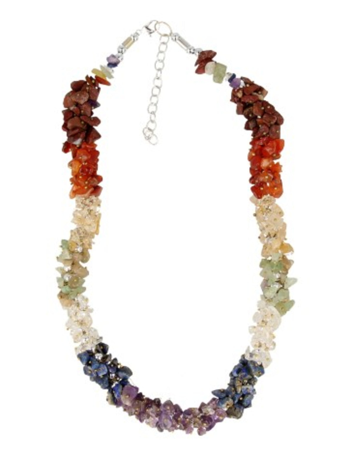 Halsband med chakrastenar, splitstenar, 44 cm