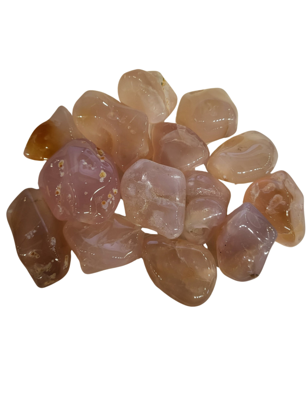 Rosa kalcedon trumlade stenar, från Malawi, 500 g