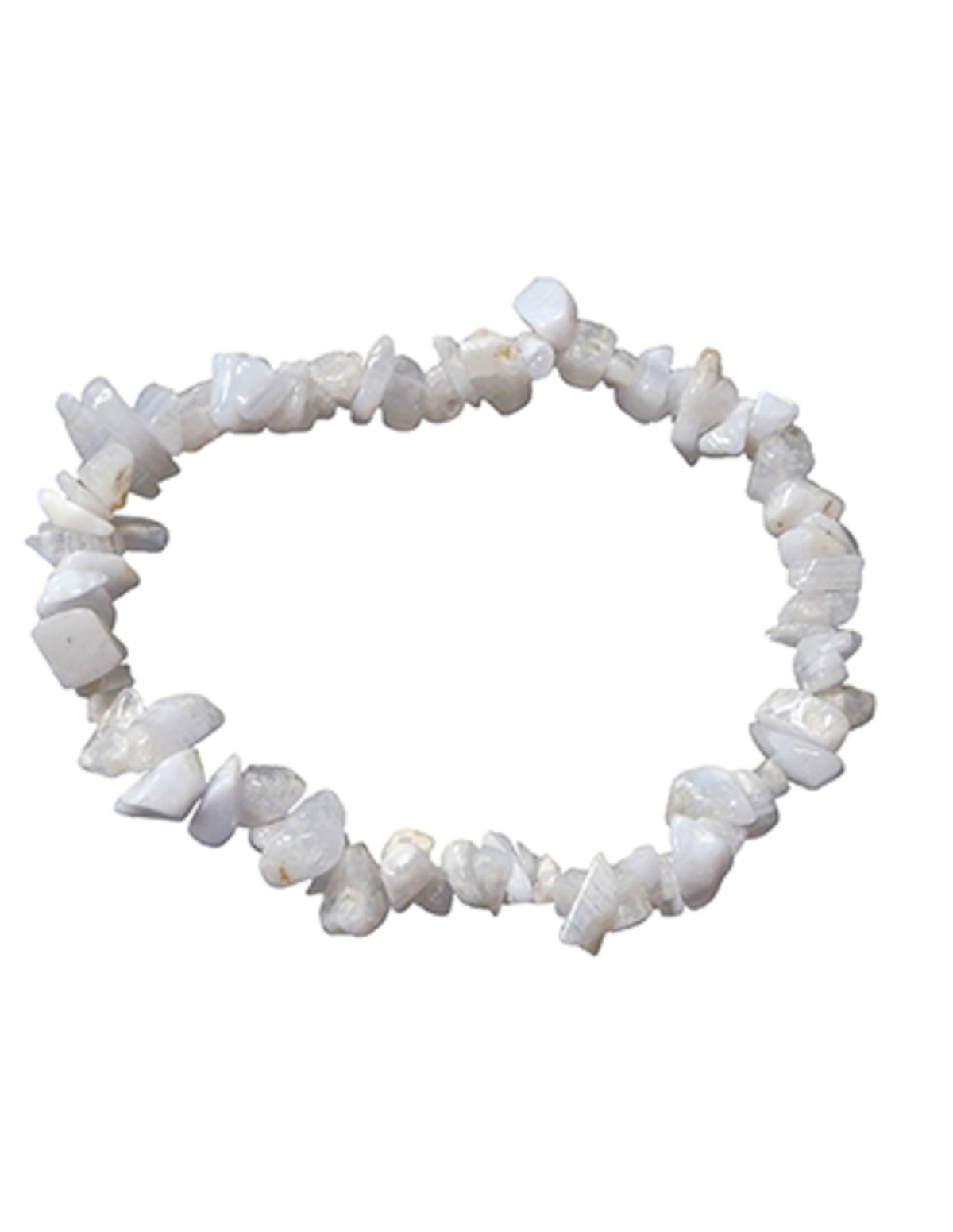 Kalcedon armband med splitstenar, 5 till 10 mm