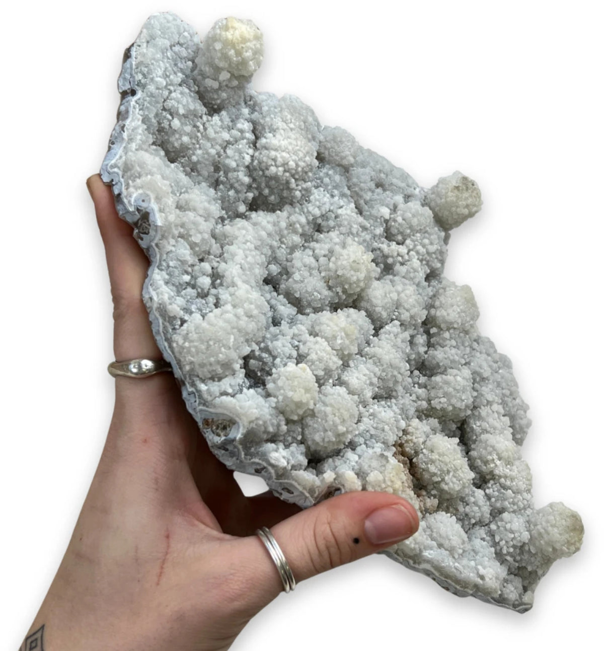 Kalcedon stalaktit, lavendel, 25,5 cm, 1,13 kg, nr 02
