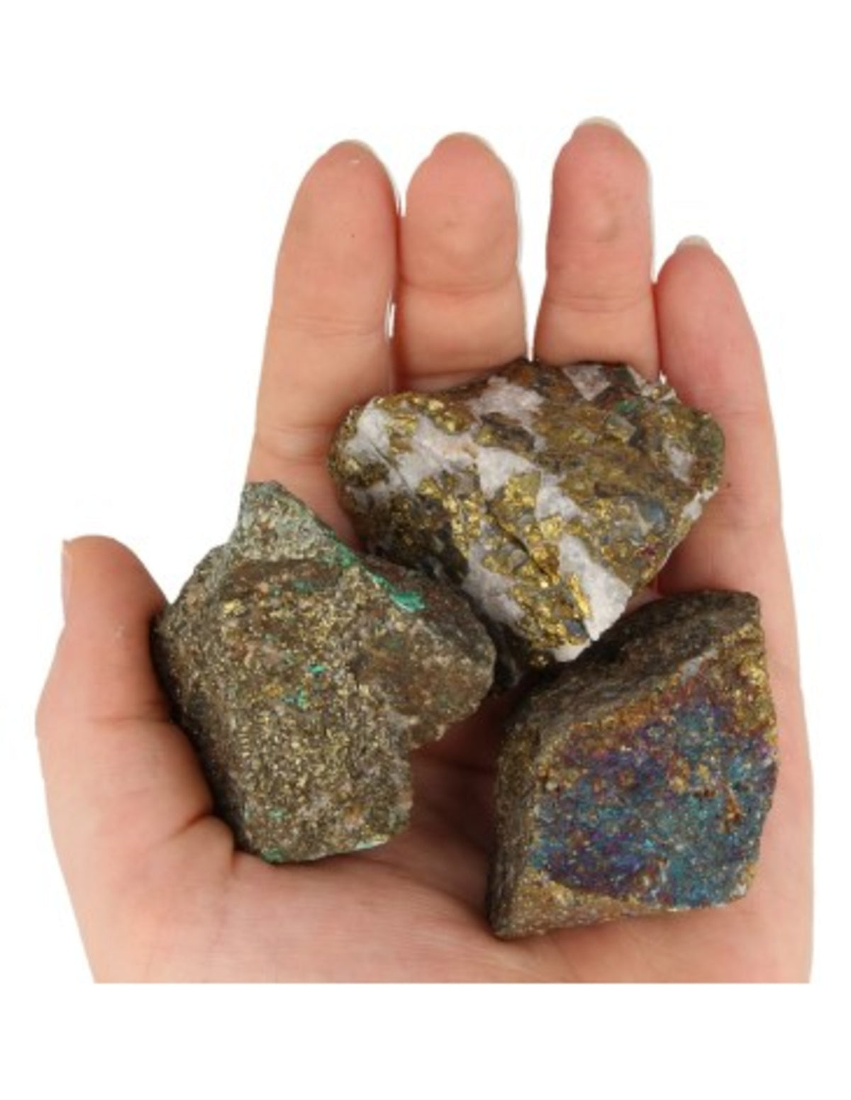 Kalkopyrit råa bitar, 500 g, Peru