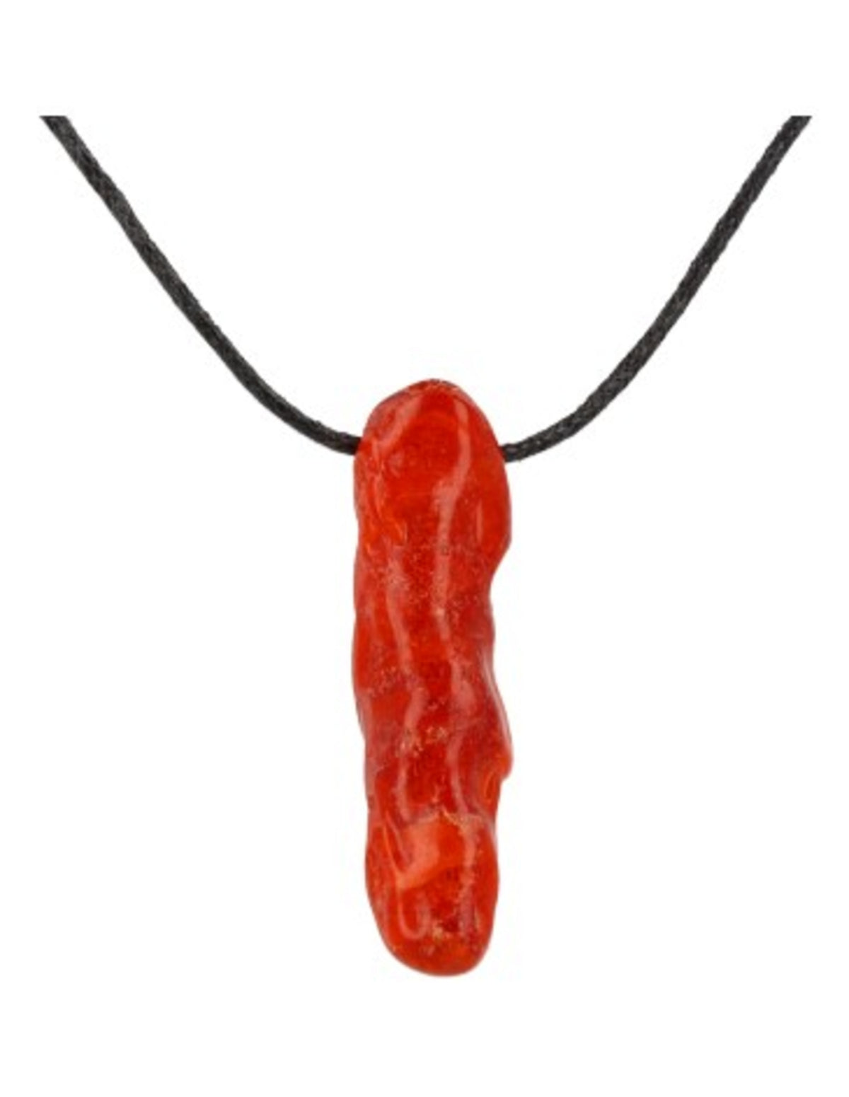 Korall halsband (imitation), chilipepparhänge på vaxsnodd