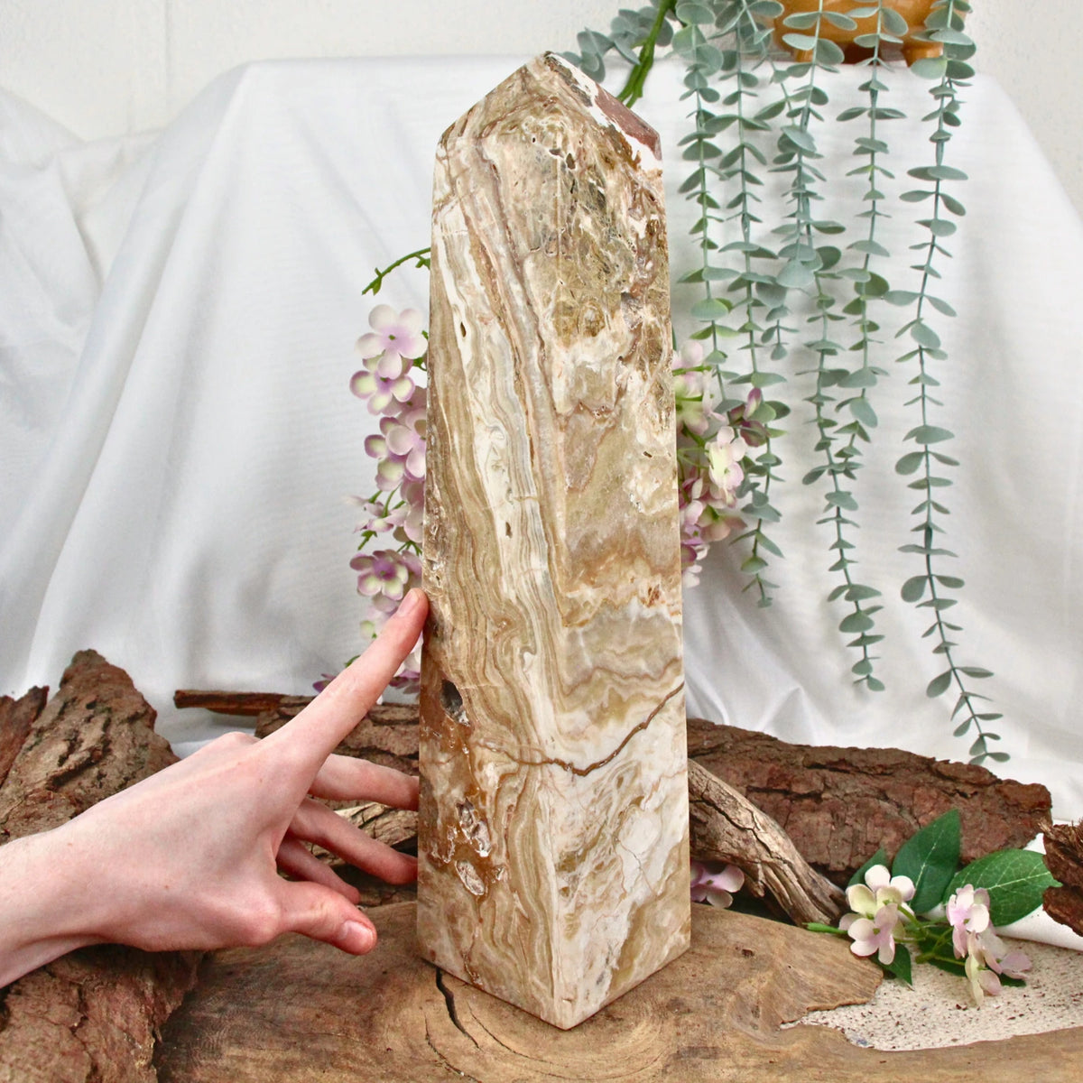 Chokladkalcit obelisk, 39,5 cm, 5,7 kg, nr 57