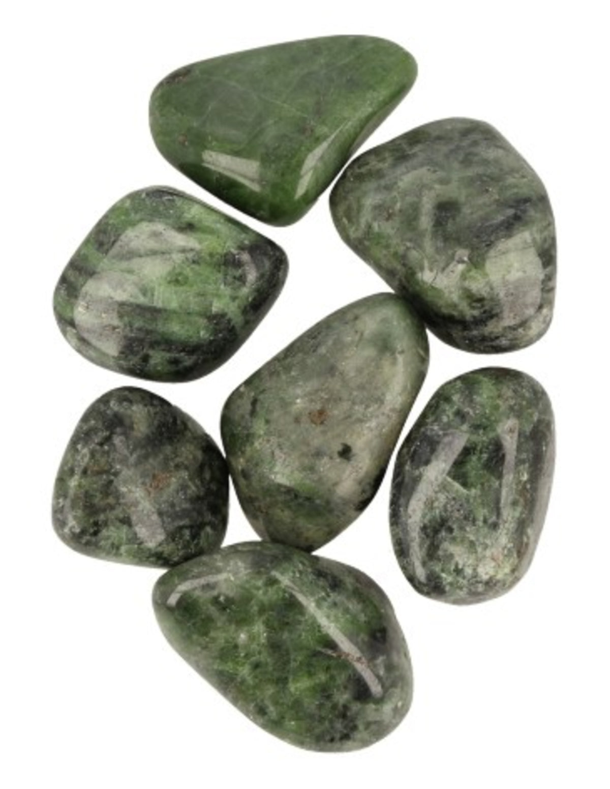 Kromdiopsid trumlade stenar, mörkgröna, Ryssland, 100 g