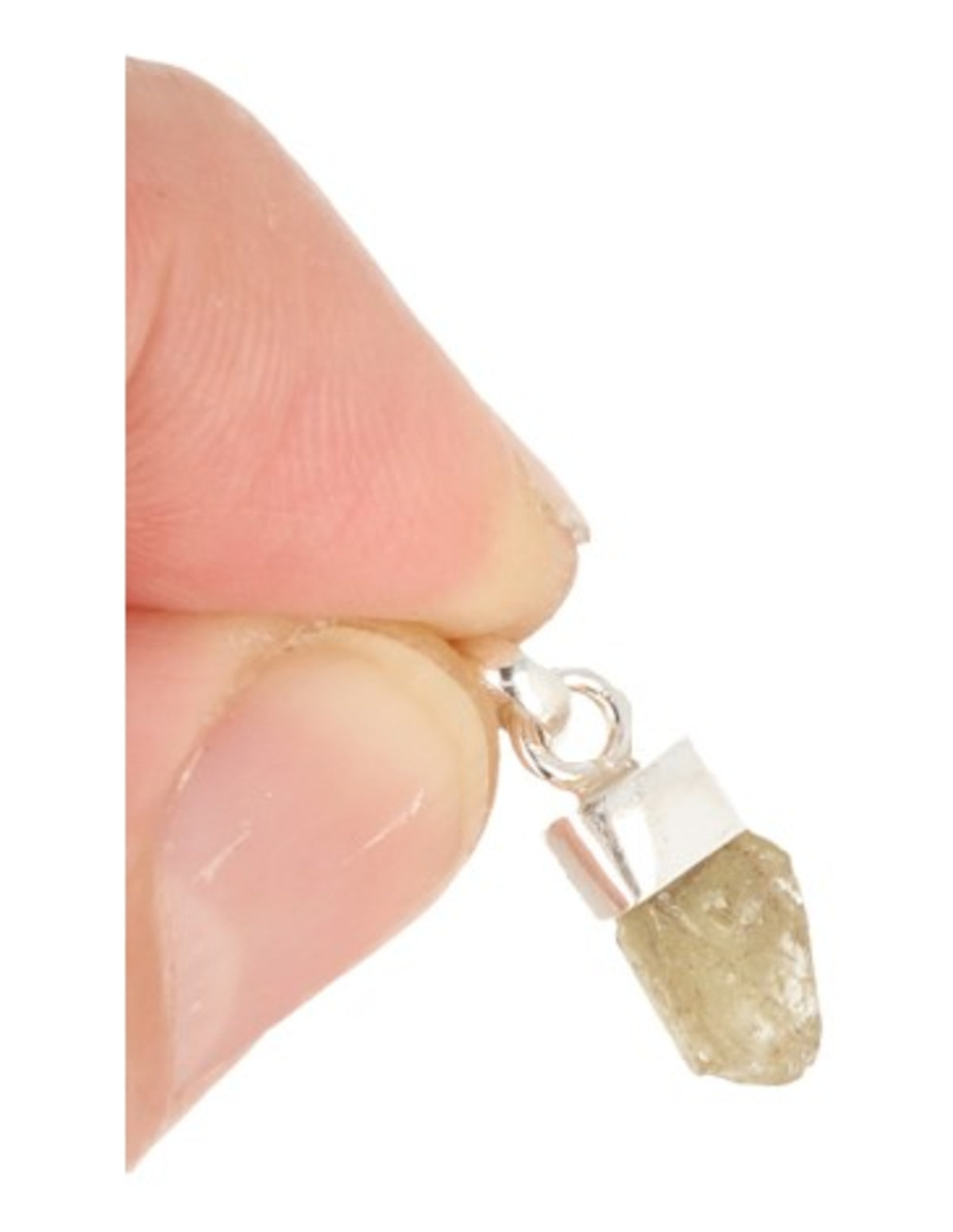 Krysoberyll hänge med 925 silverkapsel, ca 1 cm