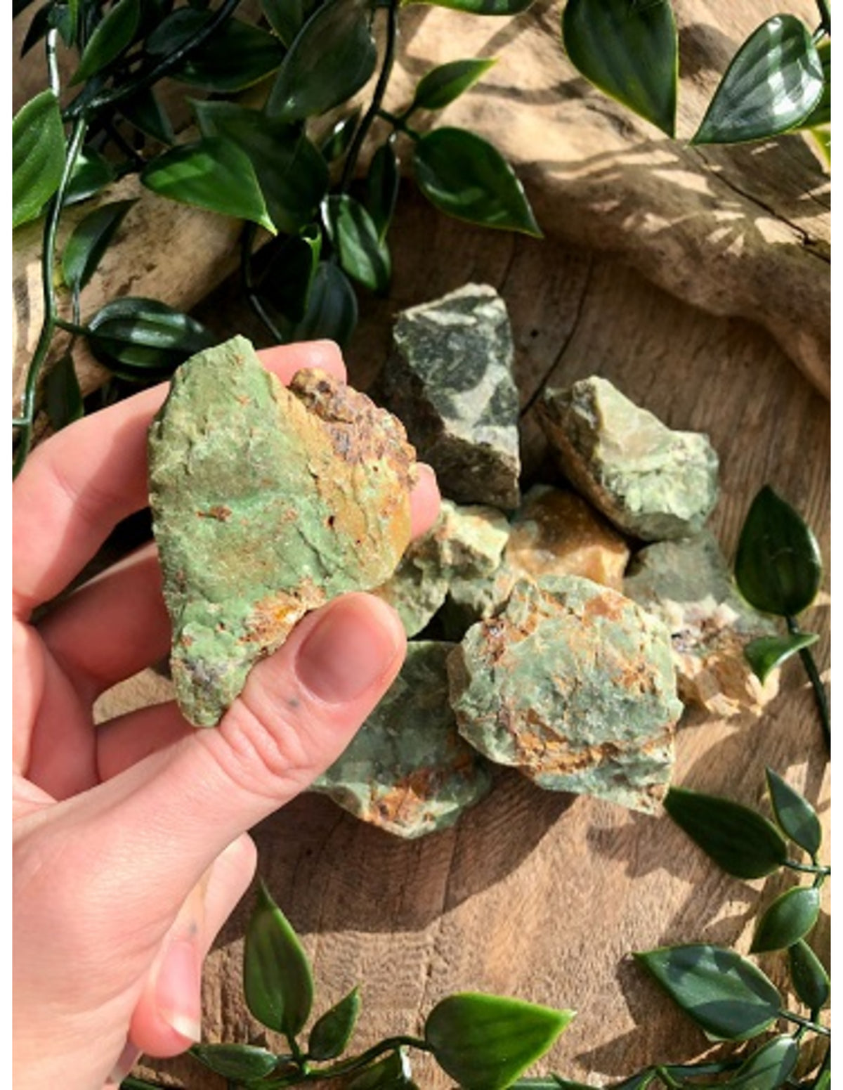 Krysopras råa bitar, 250 g, Madagaskar