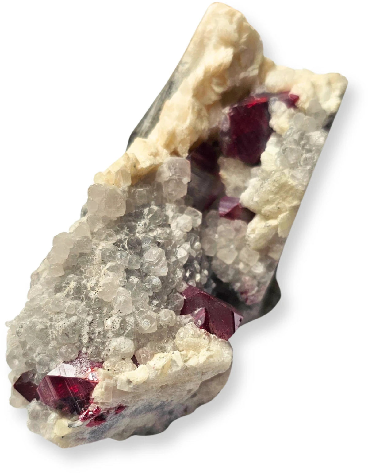 Cinnober på dolomit, mineralprov, Guizhou, nr 02