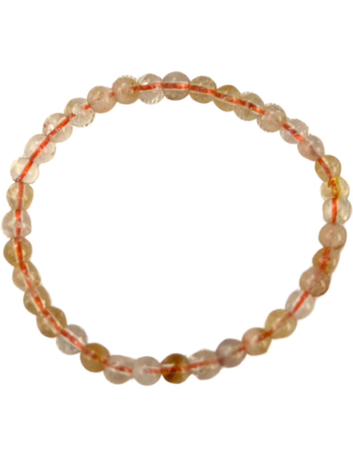 Citrin armband för barn med pärlor, upphettad, 4 mm, 15 cm