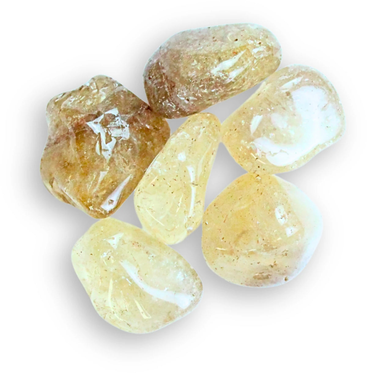 Citrin trumlade stenar, naturlig, 50 g, med info