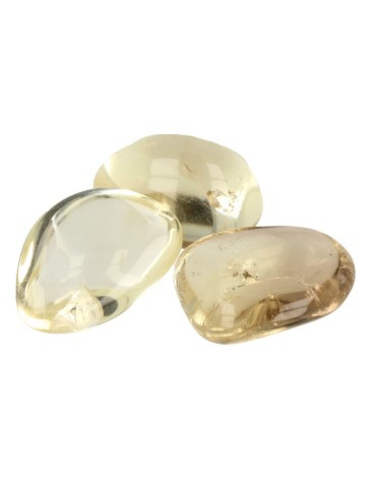Citrin trumlad sten, naturlig, 25 till 30 mm