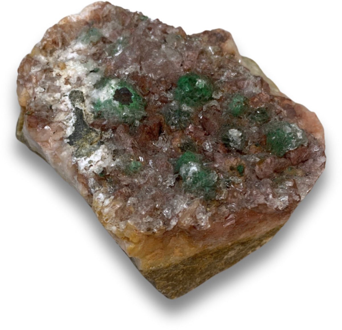 Dolomit med malakit och selenit, mineralprov, 6,8 cm, nr 07