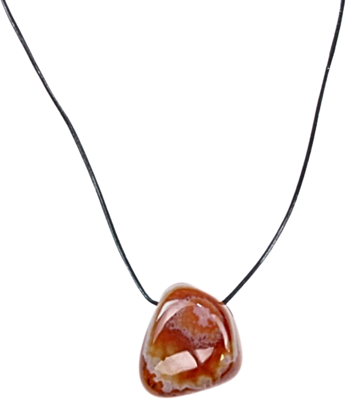 Karneol hänge, borrat, polerat, 2,4 cm
