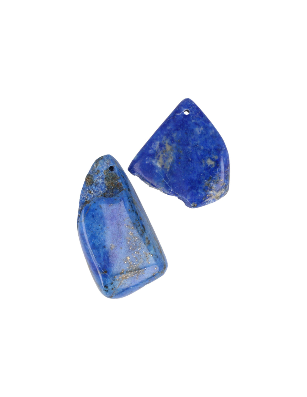 Lapis lazuli hänge, borrat, halvpolerat, 3 till 5 cm