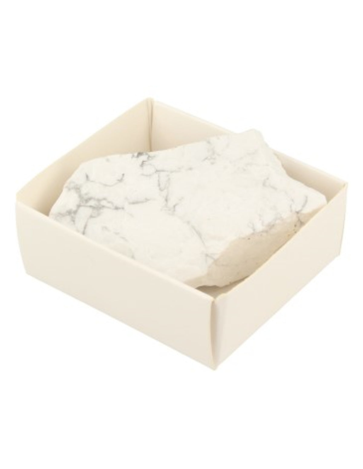 Howlit vit sten i ask, ca 3 till 4 cm