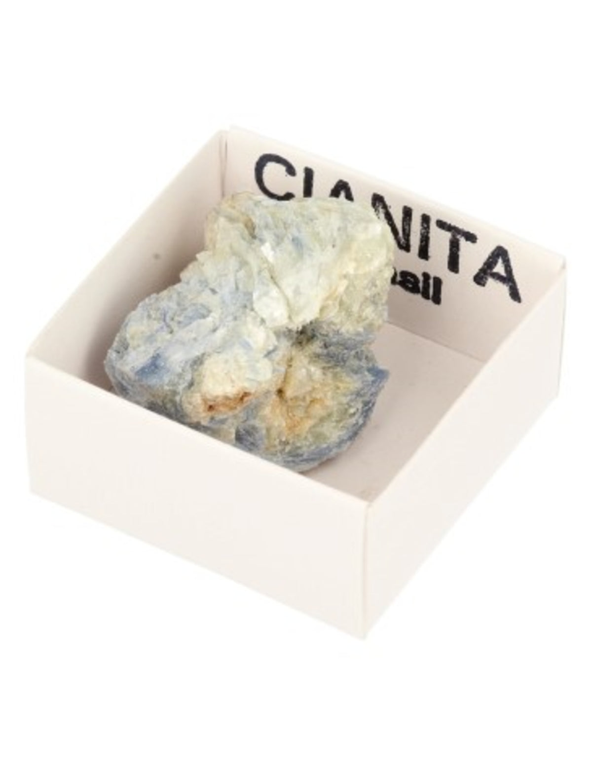 Kyanit blå mineralprov i ask, 2 till 4 cm