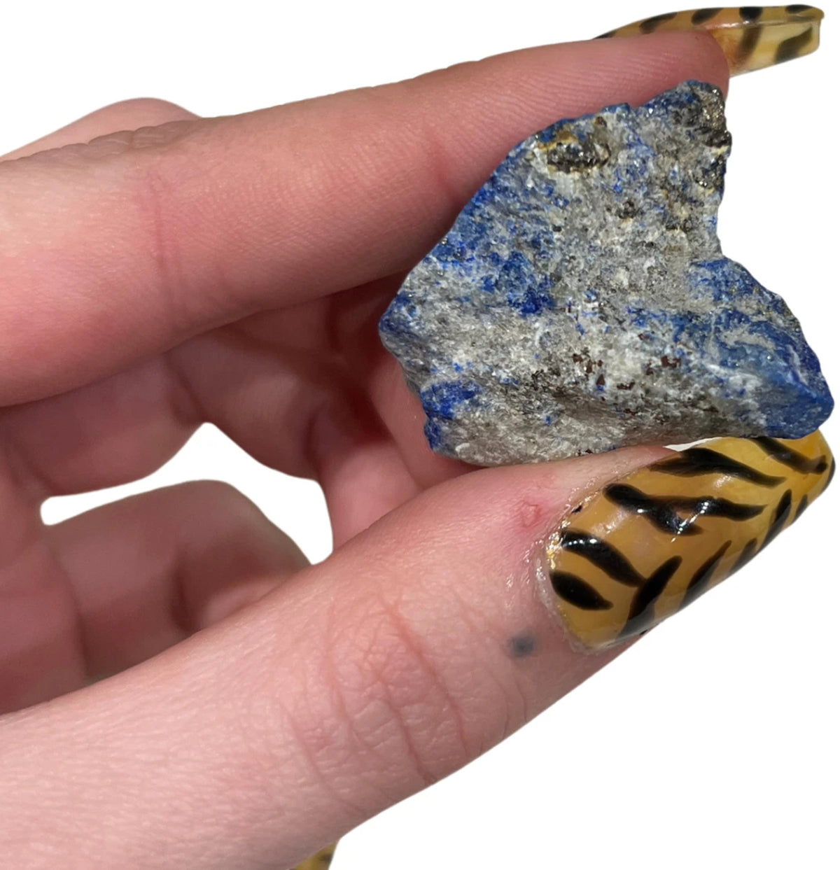 Lapis lazuli i ask, rå bit, ca 4 cm