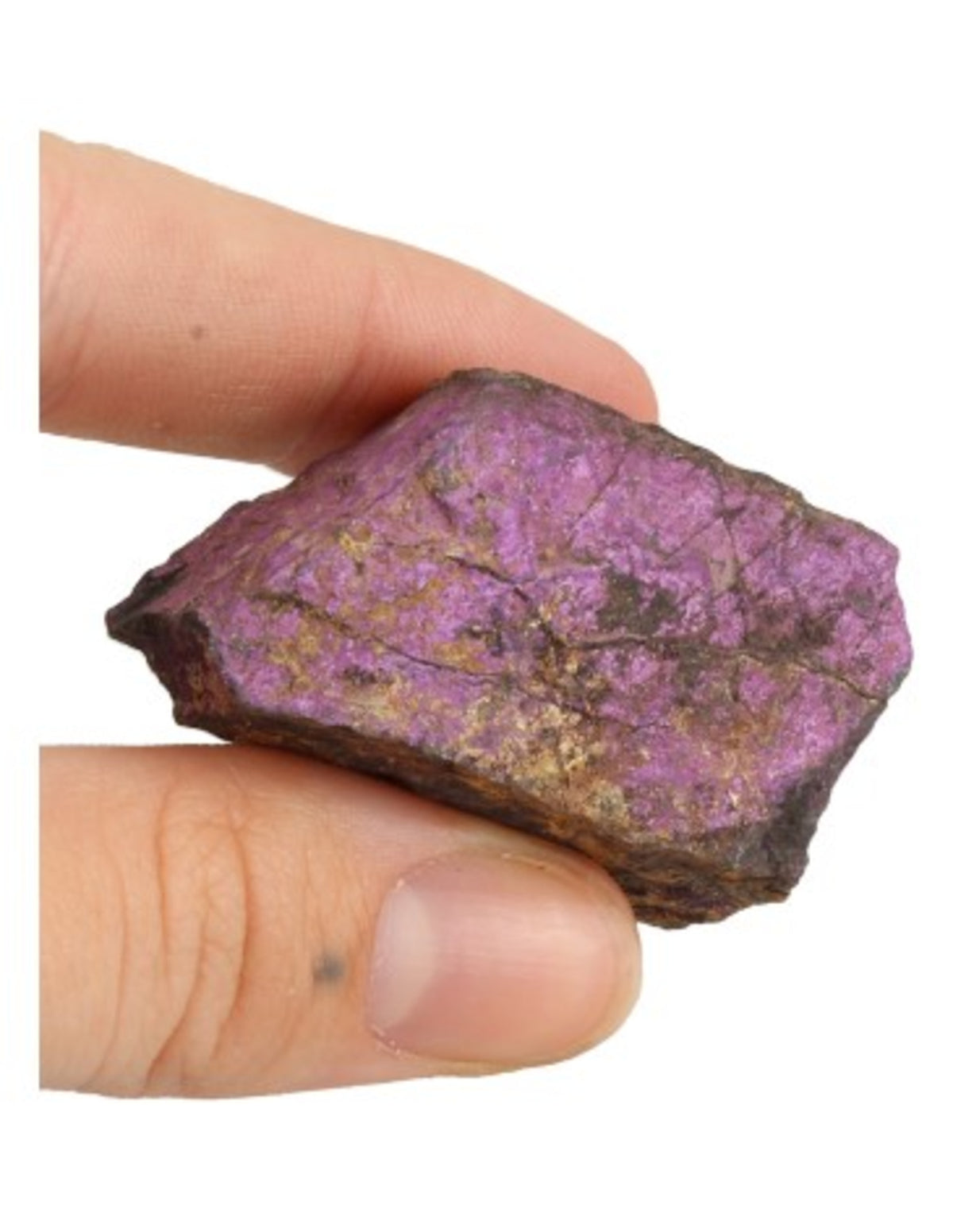 Purpurit i ask, rå, purpurlila mineralprov