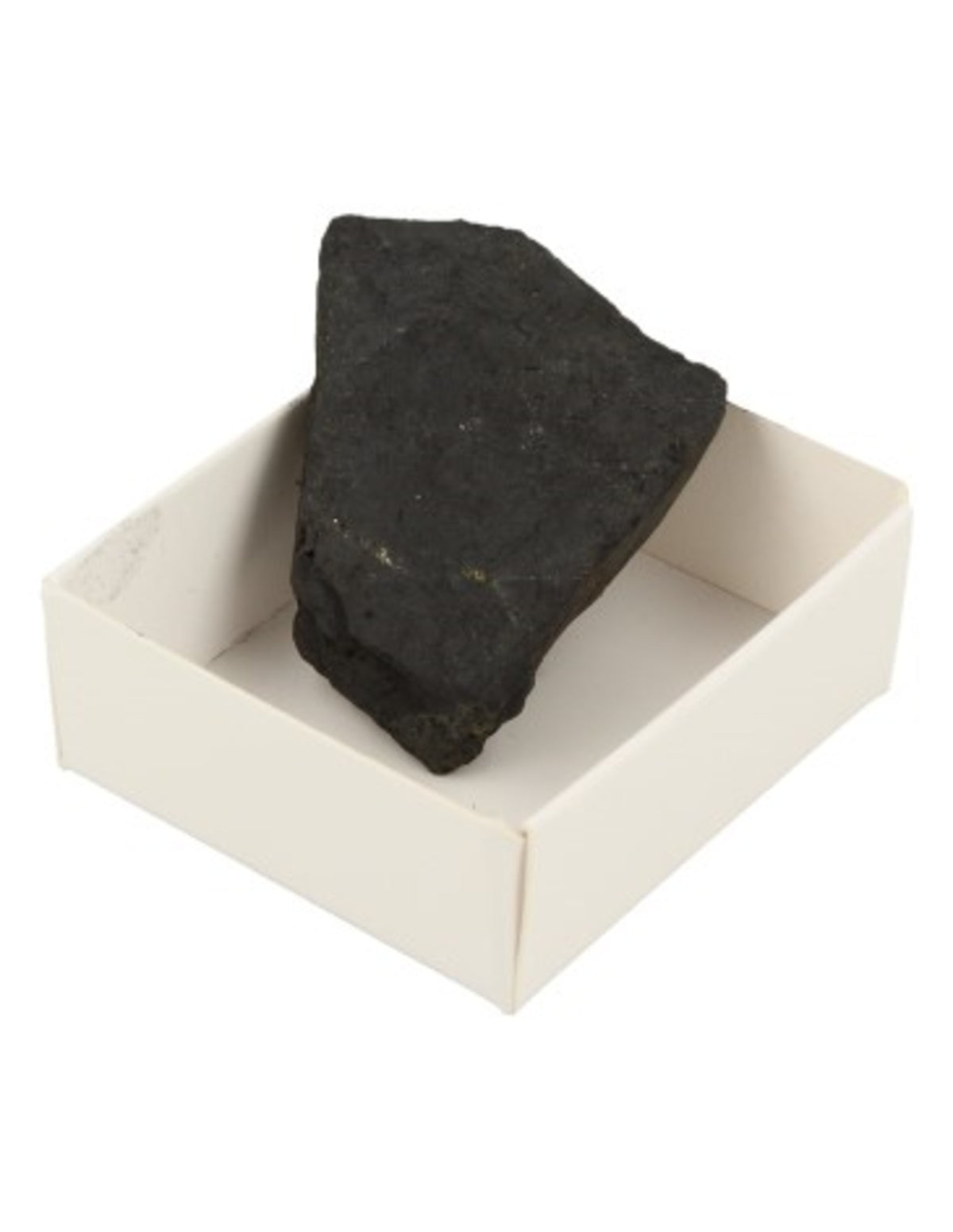Shungit sten i ask, rå, svart, ca 4 cm