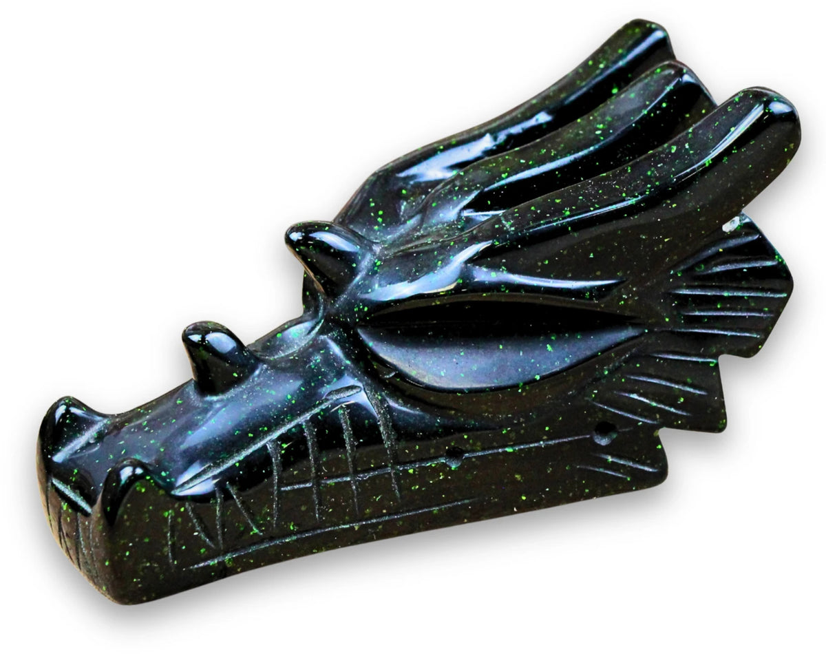 Grünfluss drakskalle (syntetiskt glas), 12,5 cm, nr 168