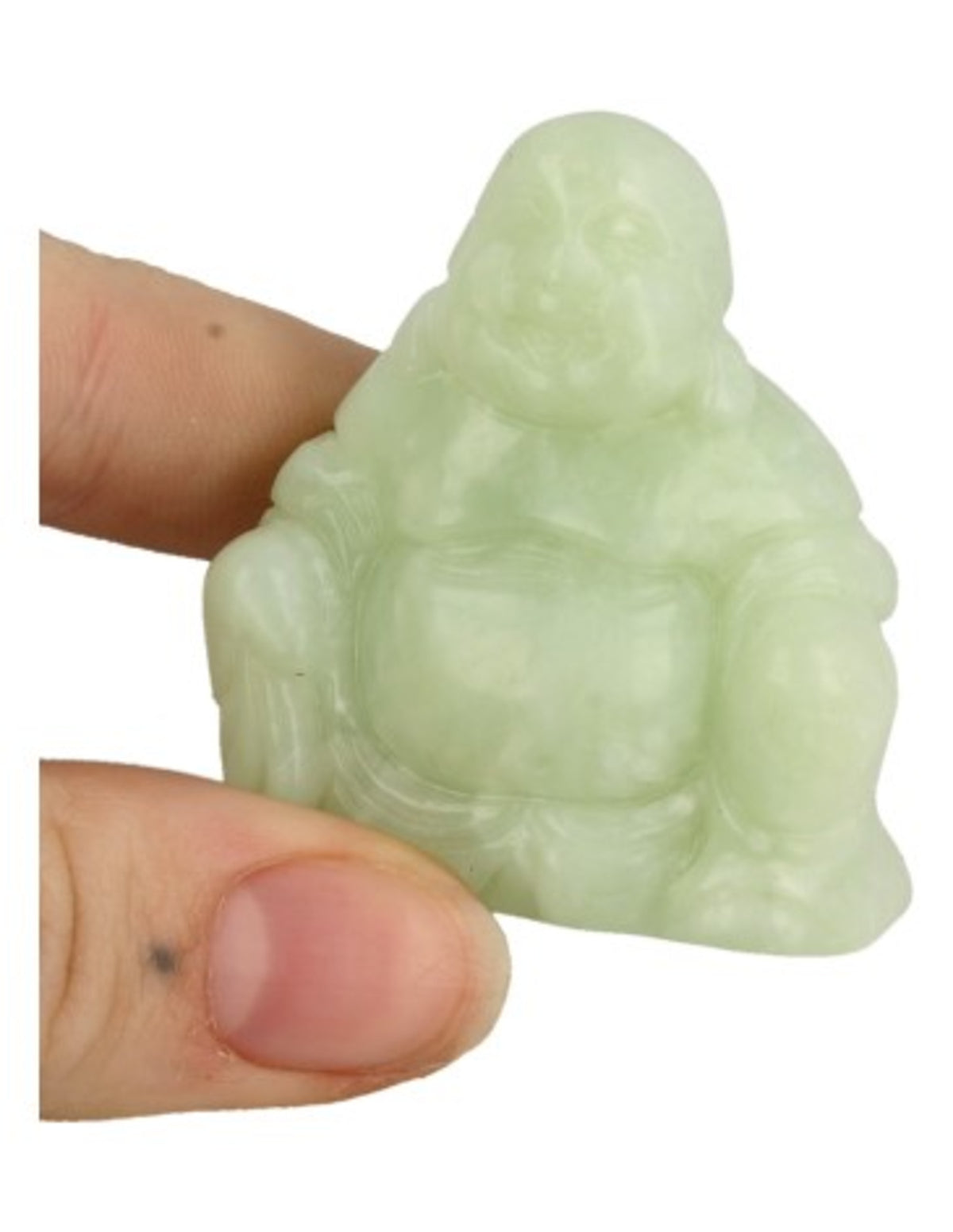 Serpentin buddha, grön, 55 mm